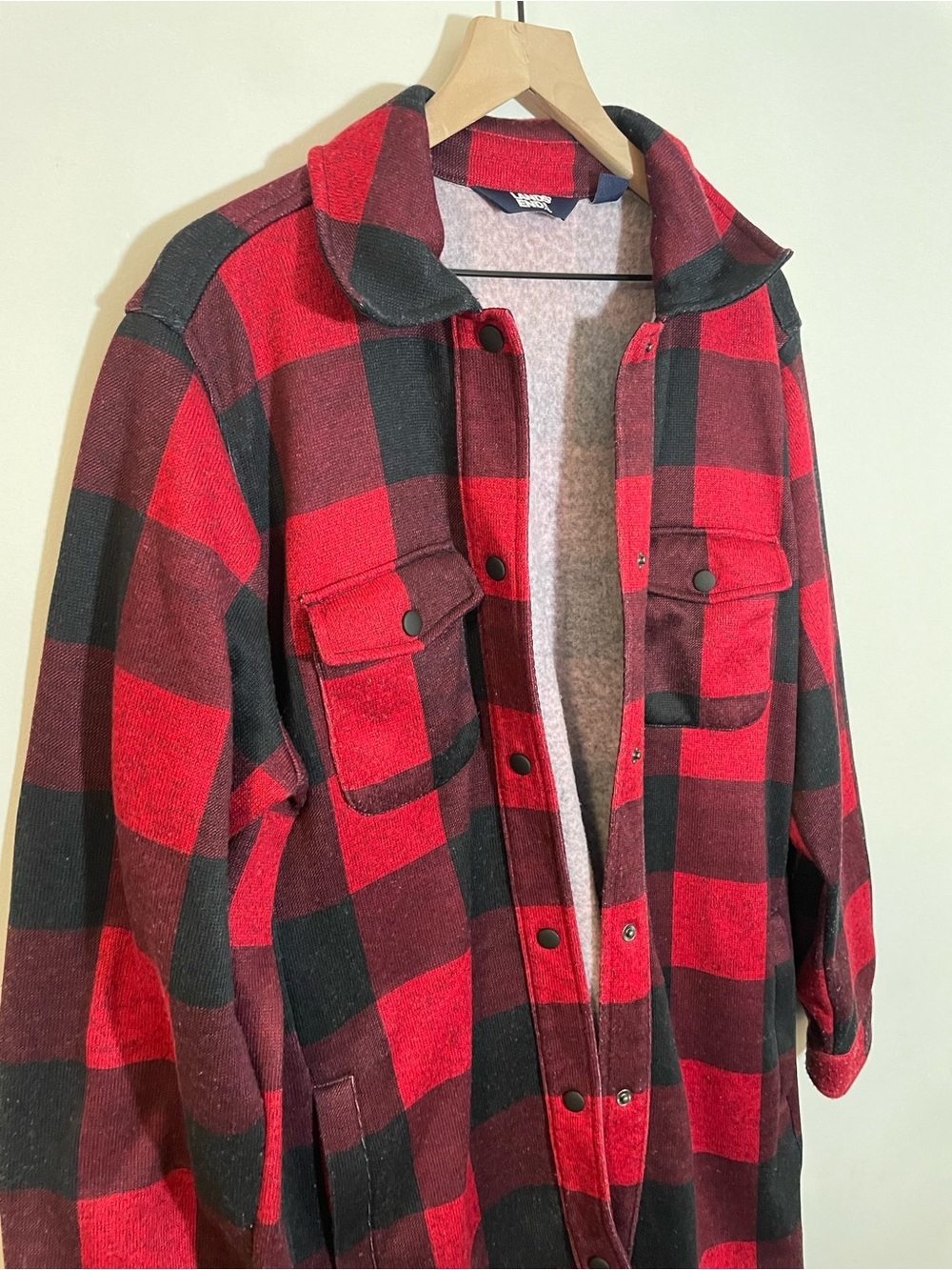 Lands' End Women's Buffalo Plaid Shacket Shirt Jacket Soft & Cozy Size 1X 16-18W - Picture 3 of 12